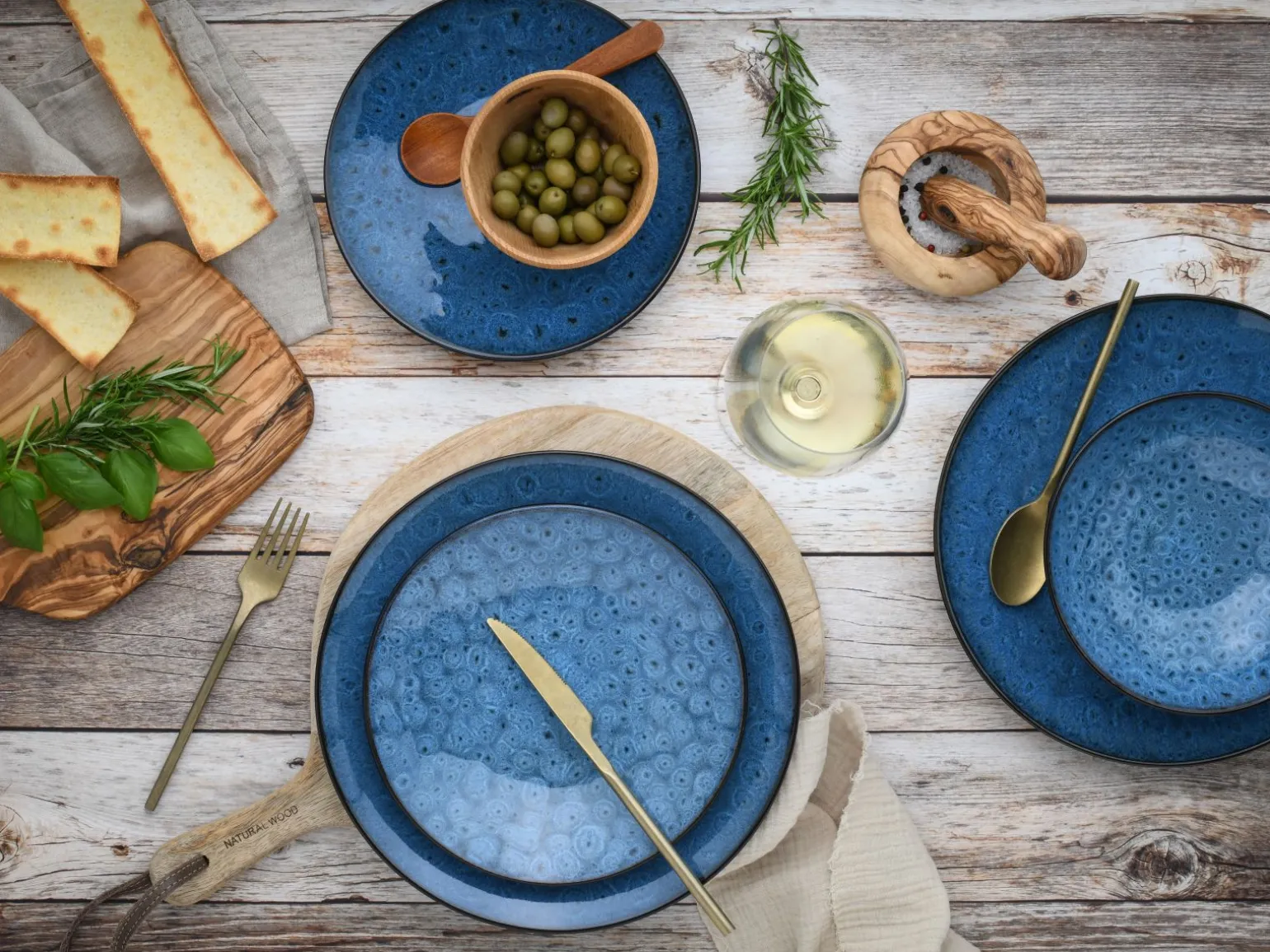 Capri - Tellerset 18-tlg - Blau