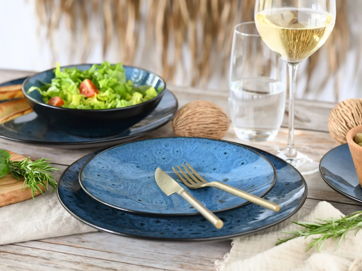 Capri - Tellerset 12-tlg - Blau