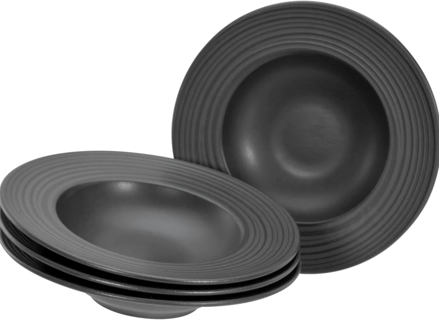 Lava Stone - Pastateller 4-tlg - Schwarz